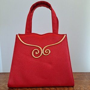 Paloma Picasso Parfums Red Satin handbag